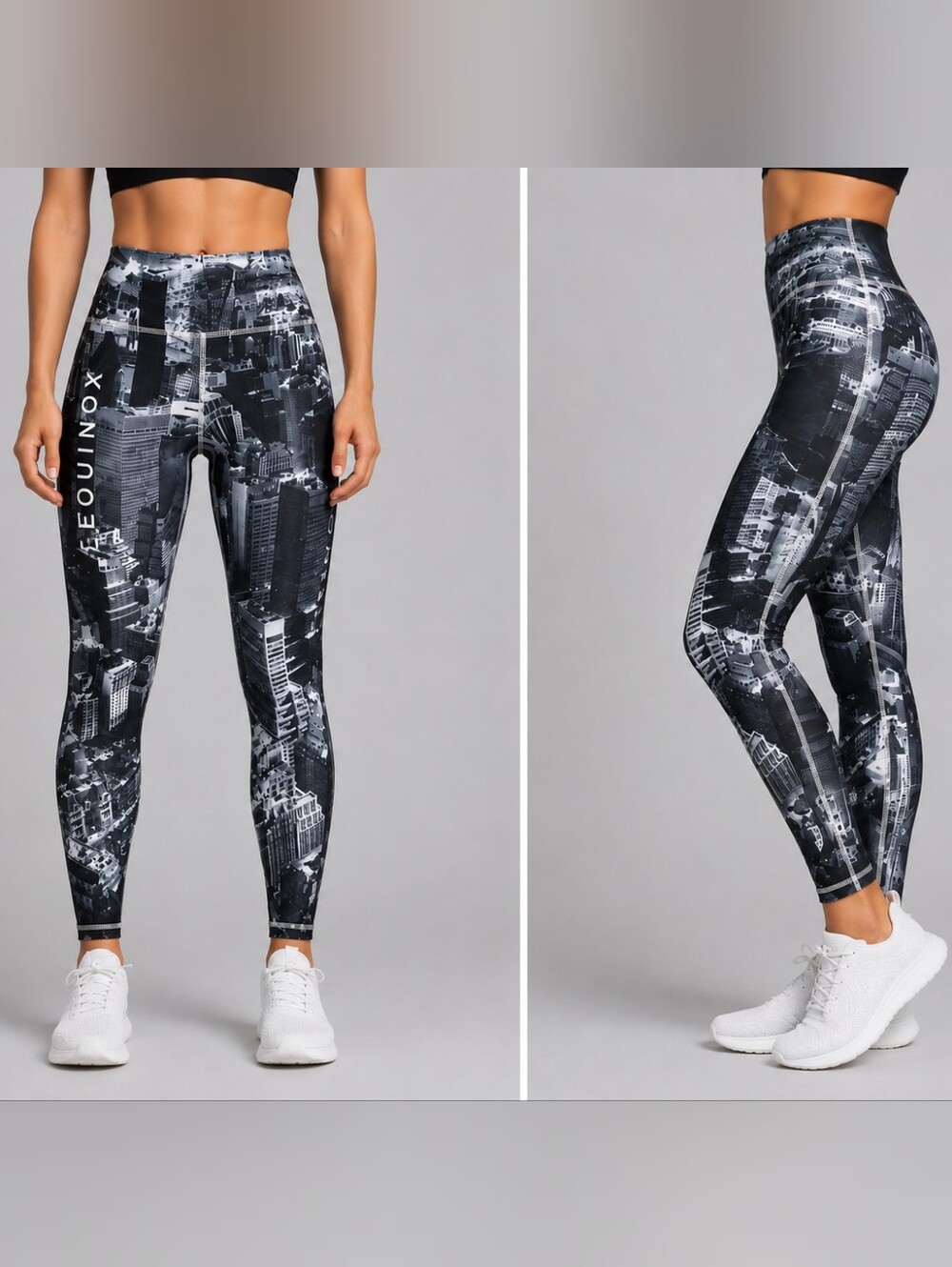 Terez Black & White New York Equinox Women's Size Medium Leggings New With Tags